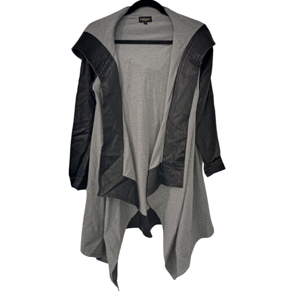 Indiana Jackets & Blazers - Indiana the Label Distressed leather and cotton drape jacket coat size 10